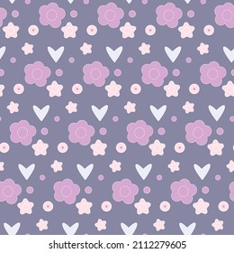 Vector seamless floral pattern. Children's floral pattern in delicate colors.