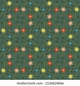 Patrón floral sin fisuras vectorial en estilo cloisónico