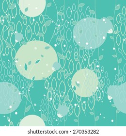 Vector seamless floral pattern with colorful fantasy plants, pattern can be used for wallpaper, pattern fills, web page background, surface textures