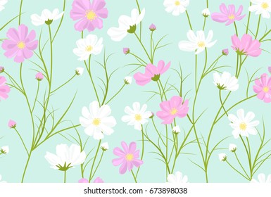 Vektornahtlose Blumenmuster mit Kosmoseholz 