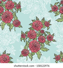 Vector seamless floral pattern. Curtain design. Modern stylish texture. Repeating abstract background.  