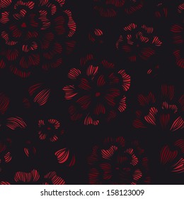 Vector seamless floral pattern. Curtain design. Modern stylish texture. Repeating abstract background.  