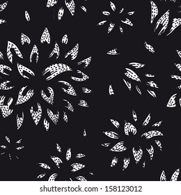 Vector seamless floral pattern. Curtain design. Modern stylish texture. Repeating abstract background.  