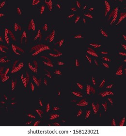 Vector seamless floral pattern. Curtain design. Modern stylish texture. Repeating abstract background.  
