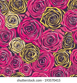 Vector seamless floral pattern. Curtain design. Modern stylish texture. Repeating abstract background. 