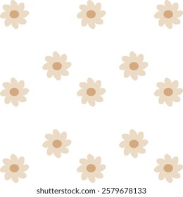 Vector seamless floral pattern Cute print with small flowers Flat style Spring pattern with blooming flowers