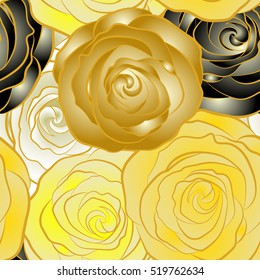 Vector seamless floral pattern. Cute seamless pattern in small rose flowers. Small multicolor rose flowers.