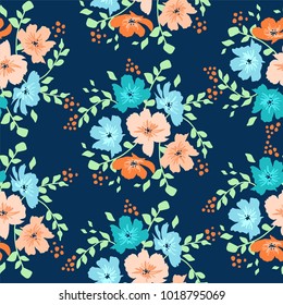 vector seamless floral pattern with daisy flowers 