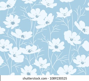 vector seamless floral pattern with daisy flowers