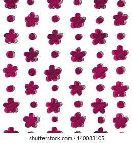 Vector seamless floral pattern. Endless texture with flowers.