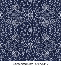 Vector seamless floral pattern ethnic ornament, banner, hipster background, invitation. Tanned, white mandala.