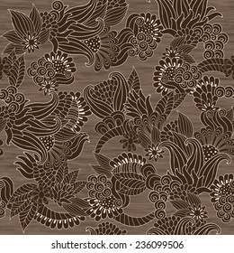 Vector seamless floral pattern with fantasy plants and flowers, pattern can be used for wallpaper, pattern fills, web page background, surface textures 