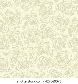 Vector Seamless Floral Pattern. Flower pattern with Yellow and Pink  Roses. Vintage Background for your design: Fashion fabric, Wallpaper, Wedding Invitation or Congratulation and etc.