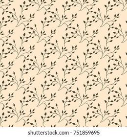 Vector seamless floral pattern. Flower background with simple hand drawn elements.