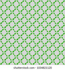 Vector seamless floral pattern with flowers and leaves in gray and green colors.