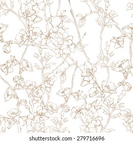 Vector seamless floral pattern with flowers.
