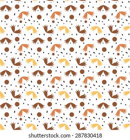 Vector seamless floral pattern with flowers and leaves