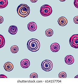 Vector seamless floral pattern with flowers, Hand drawn contour lines and strokes Doodle sketch style, graphic vector drawing illustration