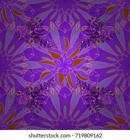 Vector seamless floral pattern. Flowers of the valley on violet, neutral and pink colors.