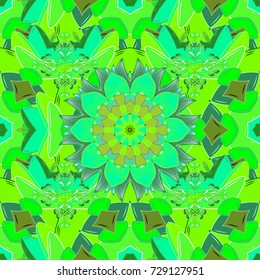 Vector seamless floral pattern with flowers, leaves, decorative elements, splash, blots, drop Hand drawn contour lines and strokes Doodle sketch style, graphic vector drawing illustration.
