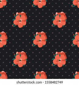 Vector seamless floral pattern in free drawing style. Beautiful background with flowers for design, print on paper and textile.