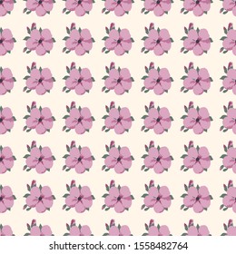 Vector seamless floral pattern in free drawing style. Beautiful background with flowers for design, print on paper and textile.