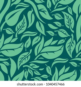 Vector seamless floral pattern, freehand drawing leafs