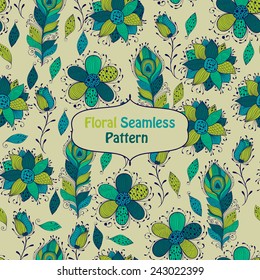 Vector seamless floral  Pattern, fully editable eps 10 file with clipping mask and seamless pattern in swatch menu