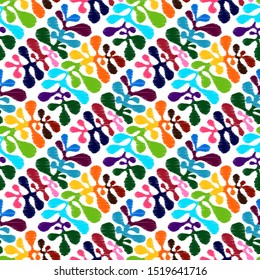 Vector Seamless Floral Pattern. Hand drawn Mexican otomi style embroidery pattern