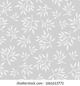 Vector seamless floral pattern with hand drawn small branches. Cute simple design for wallpaper, fabric, textile, wrapping paper