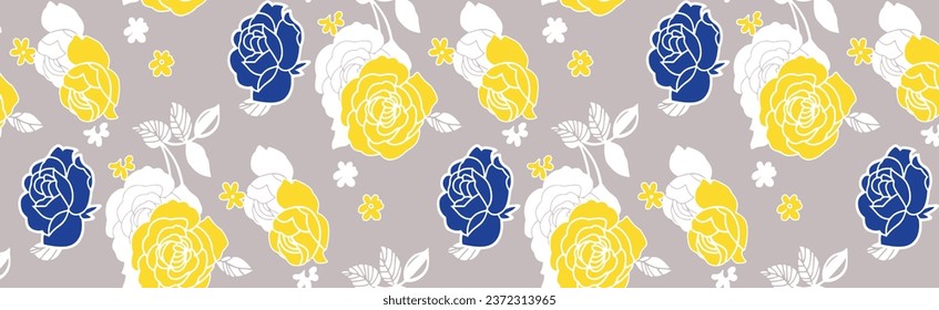 Vector Seamless Floral Pattern. Hand Drawn Texture with Flowers, Paisley Garden Style