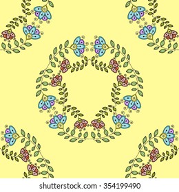 Vector Seamless Floral Pattern. Hand Drawn Floral Texture