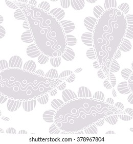 Vector Seamless Floral Pattern. Hand Drawn Texture with paisley, Decorative drawing, Coloring Book