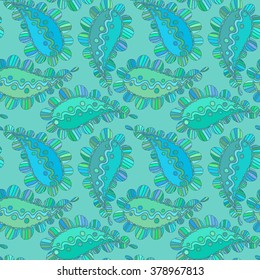 Vector Seamless Floral Pattern. Hand Drawn Texture with paisley, Decorative drawing, Coloring Book