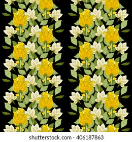 Vector Seamless Floral Pattern. Hand Drawn Texture with Flowers, Paisley Garden Style