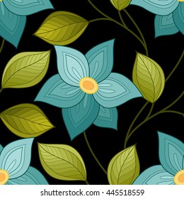 Vector Seamless Floral Pattern. Hand Drawn Texture with Flowers, Paisley Garden Style