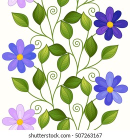 Vector Seamless Floral Pattern. Hand Drawn Texture with Flowers, Paisley Garden Style. Floral Lace for Your Design