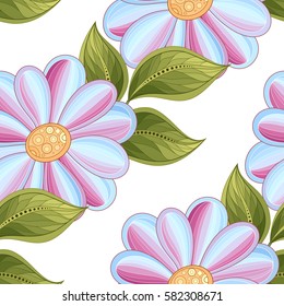 Vector Seamless Floral Pattern. Hand Drawn Texture with Flowers, Paisley Garden Style