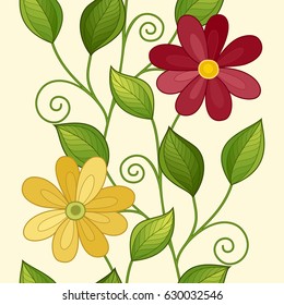 Vector Seamless Floral Pattern. Hand Drawn Texture with Flowers, Paisley Garden Style. Lace for Your Design