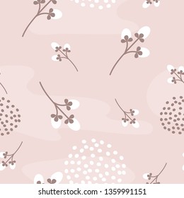 Vector seamless floral pattern. Illustration of spring flowers. Cute textile backdrop. For gingham background, cover, print on tile, corporate identity.