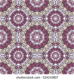 Vector seamless floral pattern, Islam, Arabic, Indian, ottoman motifs. Perfect for printing on fabric or paper. Hand drawn gold pattern