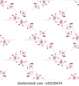 Vector seamless floral pattern in japanese style.