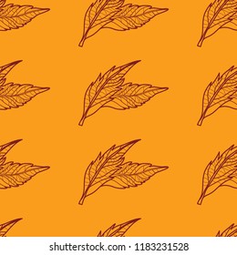 Vector seamless floral pattern with leafs. Autumn background
