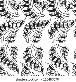 Vector seamless floral pattern with leafs. Autumn background