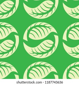 Vector seamless floral pattern with leafs. Plant background