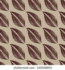 Vector seamless floral pattern from leafs. Natural summer background.