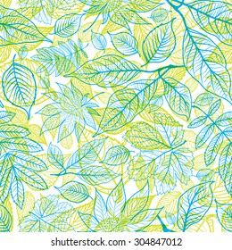 Vector seamless floral pattern with leafs