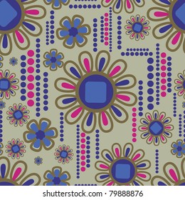 Vector Seamless floral pattern with lilly flower  (From my big "Seamless collection")