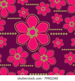 Vector Seamless floral pattern with lilly flower  (From my big "Seamless collection")