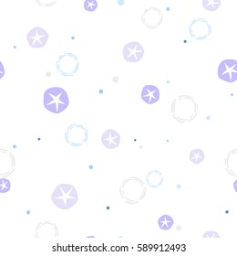 Vector seamless floral pattern. Morning glory flowers with hand drawn dots on white background.